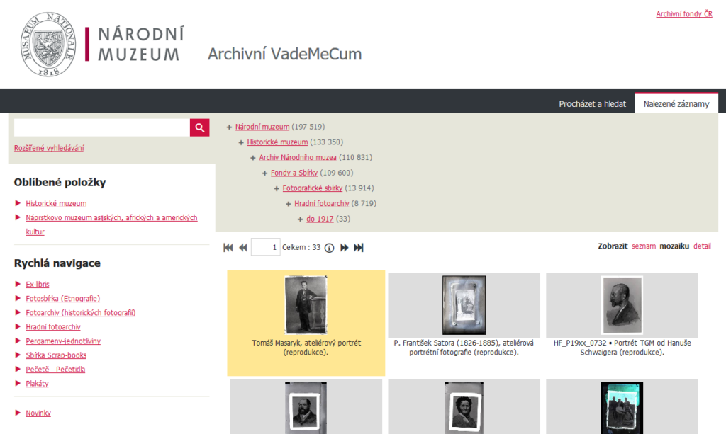 Archivní Vademecum – Archiv Národního muzea