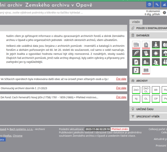 Digitální archiv Zemského archivu v Opavě